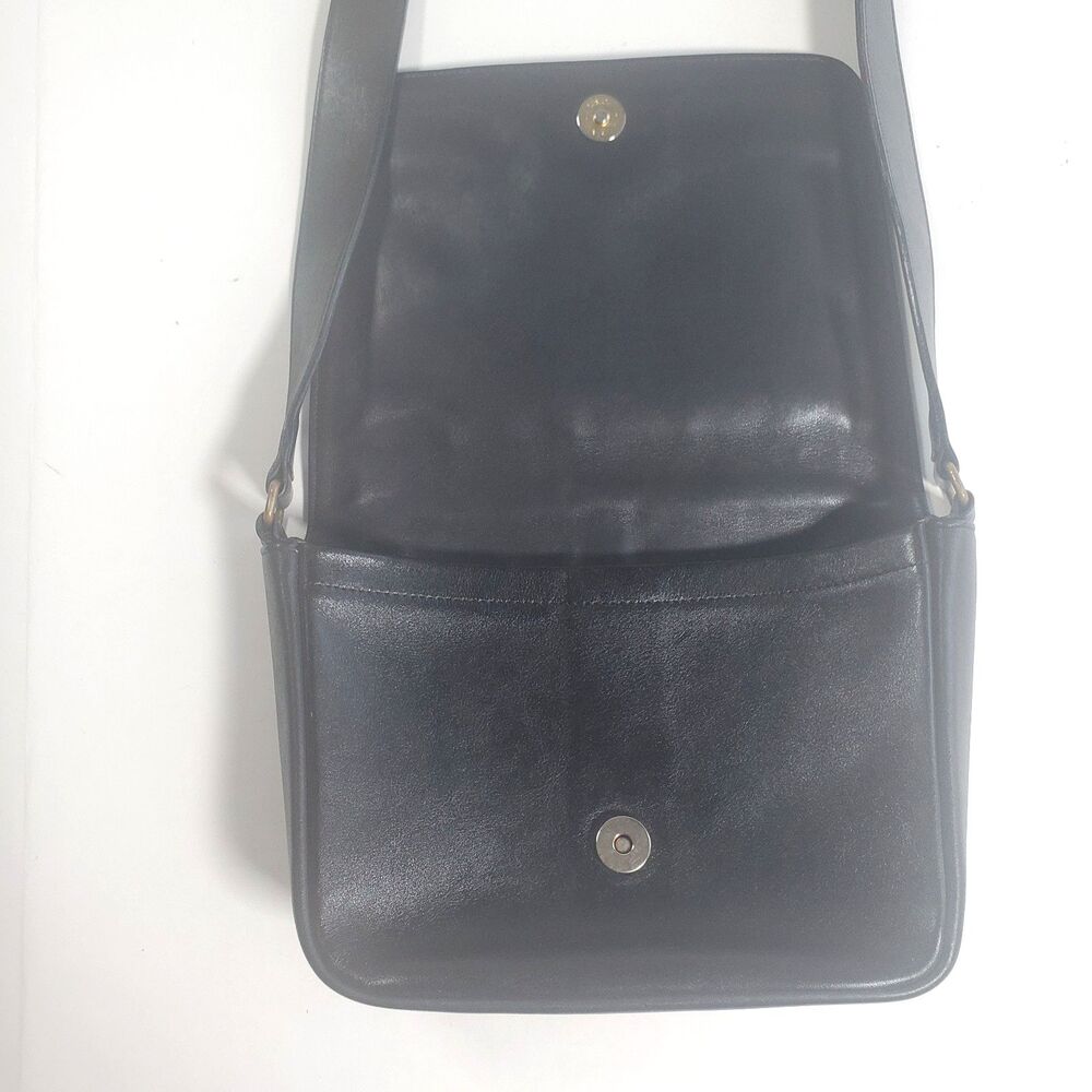 VTG Coach Women’s Crossbody Bag Black Leather Bistro 4125 Manhattan Messenger - Picture 9 of 15